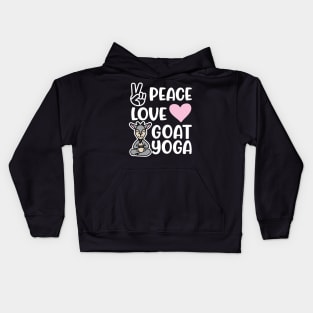 Peace Love and Goat Yoga Fitness Funny Kids Hoodie